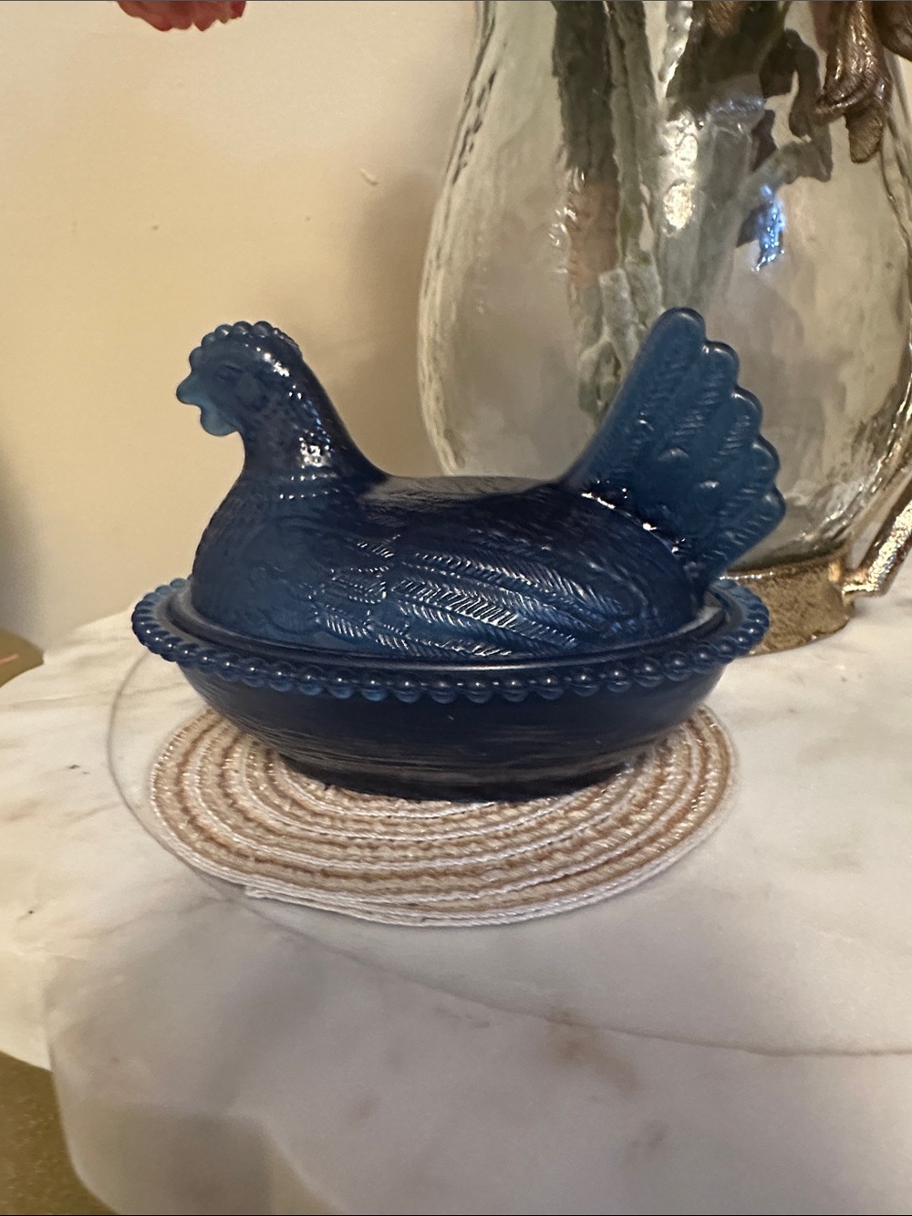 Blue Plastic Hen Covered Dish - Classic Kitchen Serveware